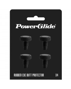 PowerGlide Screw-In Cue Butt Protectors | 4 Pack | Rubber Bumpers
