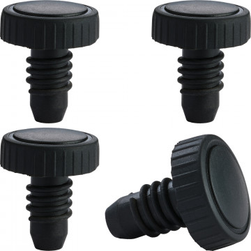 PowerGlide Screw-In Cue Butt Protectors | 4 Pack | Rubber Bumpers